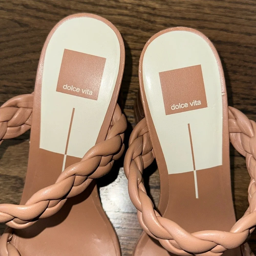 Dolce Vita Neutral Heeled Women’s Slide Dress Braided Rope Strap Sandals Size 10 - Picture 7 of 10